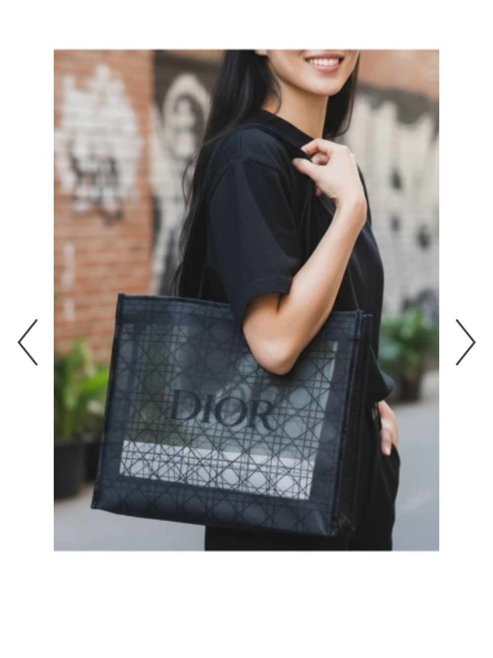 Authentic Christian Dior Parfums Black Mesh Cannage Tote Bag GWP